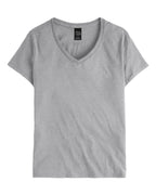 Hanes S04V - Women's Perfect-T V-Neck T-Shirt — Light Steel (flat)