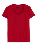 Hanes S04V - Women's Perfect-T V-Neck T-Shirt — Deep Red (flat)