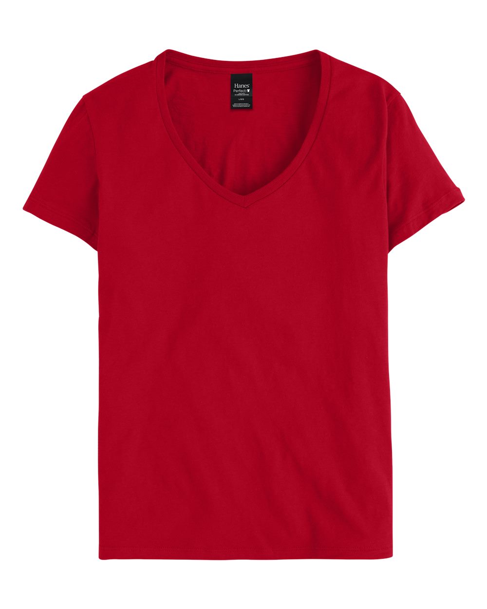Hanes S04V - Women's Perfect-T V-Neck T-Shirt — Deep Red (flat)
