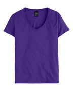 Hanes S04V - Women's Perfect-T V-Neck T-Shirt — Purple (flat)