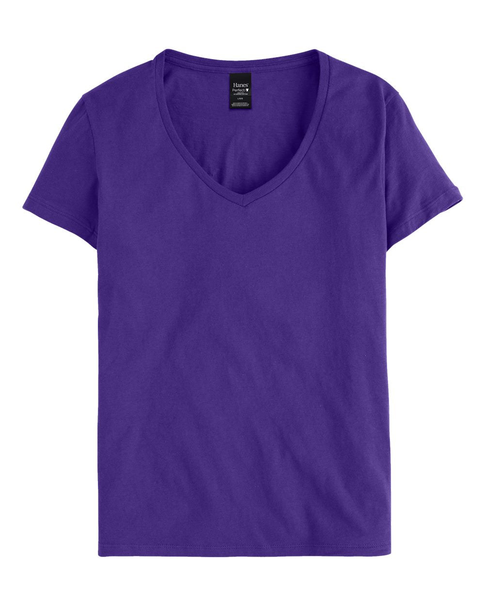 Hanes S04V - Women's Perfect-T V-Neck T-Shirt — Purple (flat)