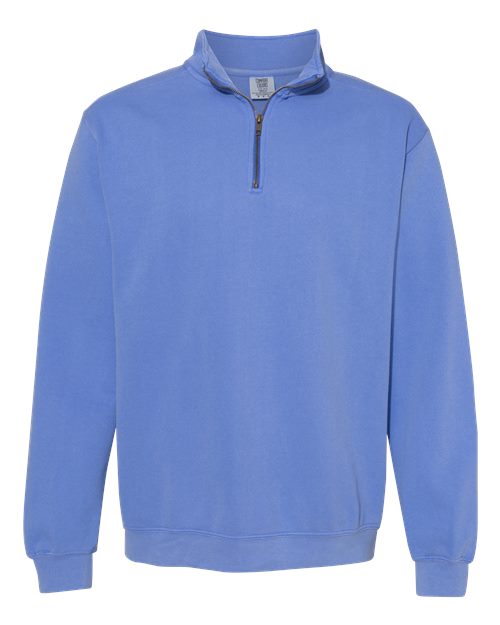 Comfort Colors 1580 - Unisex Garment-Dyed Quarter-Zip Sweatshirt - Flo Blue