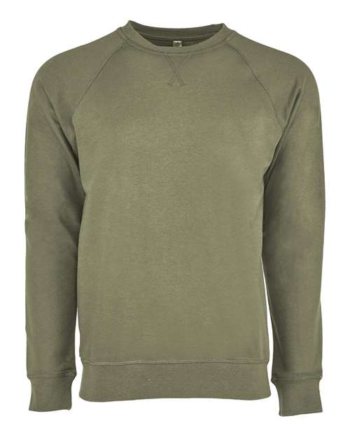 Next Level 9000 - Unisex Laguna Raglan Crewneck Sweatshirt - Military Green