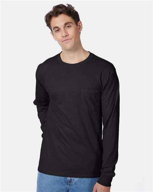 Hanes 5596 - Unisex Authentic Long Sleeve Pocket T-Shirt