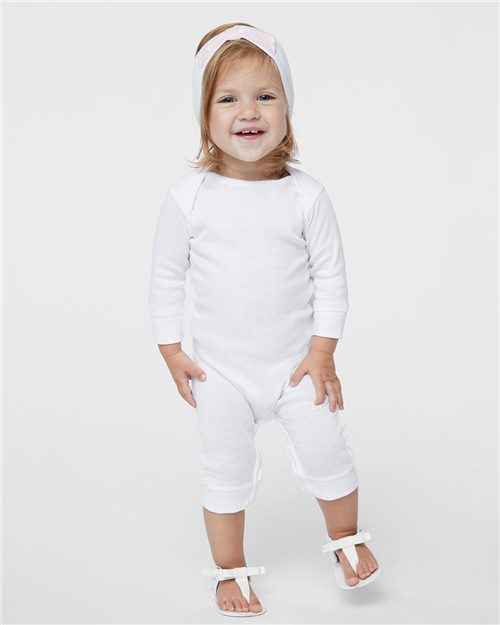 Rabbit Skins 4412 - Infant Long Legged Baby Rib Bodysuit