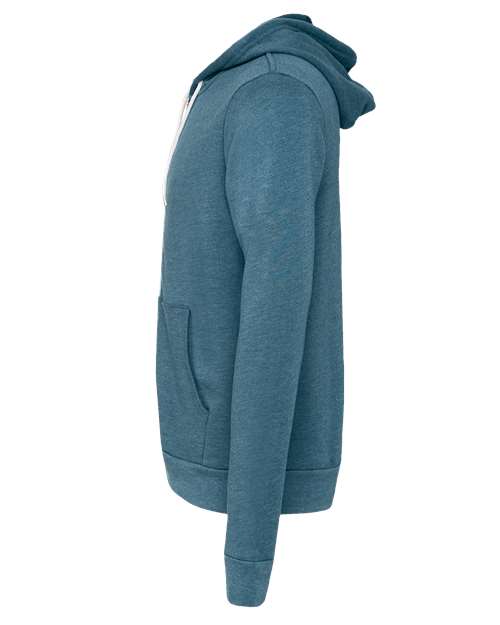 BELLA + CANVAS 3739 - Unisex Sponge Fleece Full-Zip Hoodie Sweatshirt - Heather Deep Teal