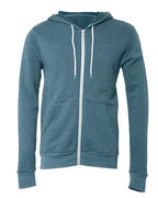 BELLA + CANVAS 3739 - Unisex Sponge Fleece Full-Zip Hoodie Sweatshirt - Heather Deep Teal