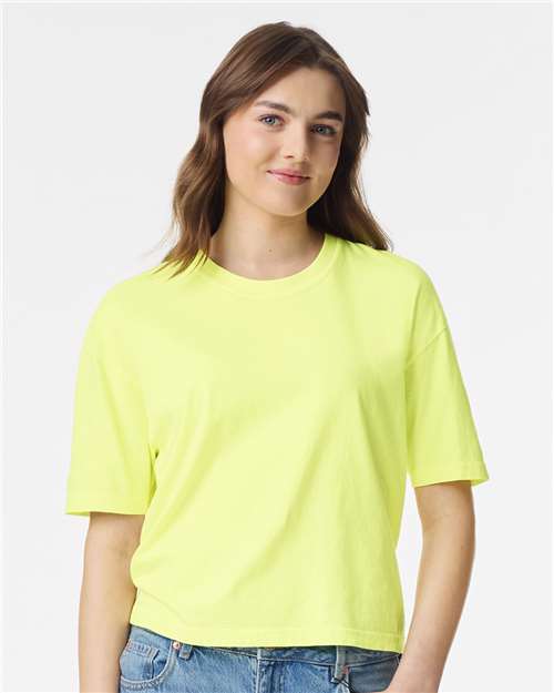 Comfort Colors 3023CL - Women's Garment-Dyed Heavyweight Boxy T-Shirt - Neon Lemon