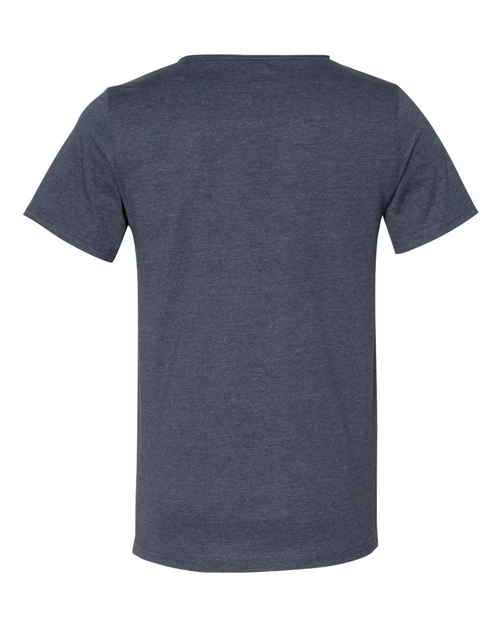 BELLA + CANVAS 3014 — Unisex Raw Neck Tee — Heather Navy (flat)