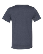 BELLA + CANVAS 3014 — Unisex Raw Neck Tee — Heather Navy (flat)