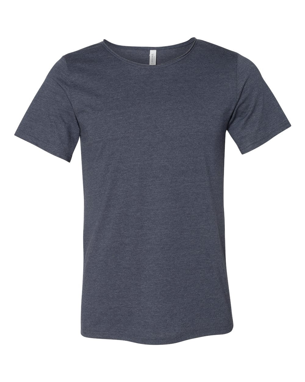 BELLA + CANVAS 3014 — Unisex Raw Neck Tee — Heather Navy