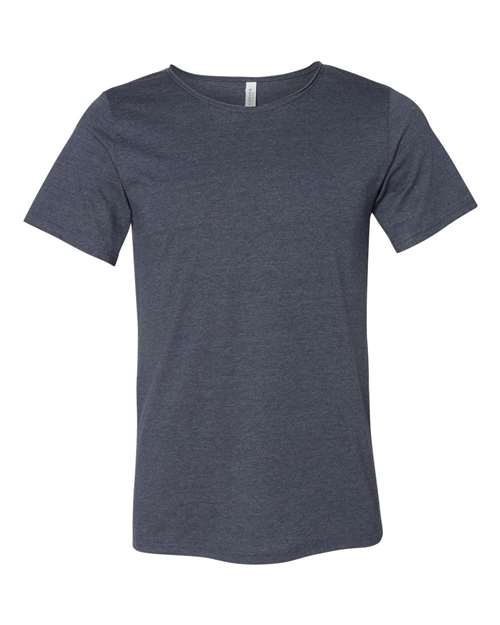 BELLA + CANVAS 3014 — Unisex Raw Neck Tee - Heather Navy
