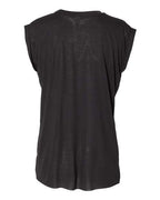 BELLA + CANVAS 8804 - Womens Flowy Rolled Cuffs Muscle Tee - Black