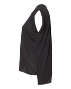 BELLA + CANVAS 8804 - Womens Flowy Rolled Cuffs Muscle Tee - Black