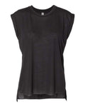 BELLA + CANVAS 8804 - Womens Flowy Rolled Cuffs Muscle Tee - Black