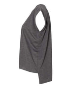 BELLA + CANVAS 8804 - Womens Flowy Rolled Cuffs Muscle Tee - Dark Grey Heather