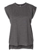 BELLA + CANVAS 8804 - Womens Flowy Rolled Cuffs Muscle Tee - Dark Grey Heather