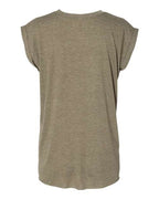 BELLA + CANVAS 8804 - Womens Flowy Rolled Cuffs Muscle Tee - Heather Olive