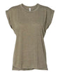 BELLA + CANVAS 8804 - Womens Flowy Rolled Cuffs Muscle Tee - Heather Olive