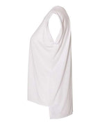 BELLA + CANVAS 8804 - Womens Flowy Rolled Cuffs Muscle Tee - White