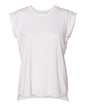 BELLA + CANVAS 8804 - Womens Flowy Rolled Cuffs Muscle Tee - White