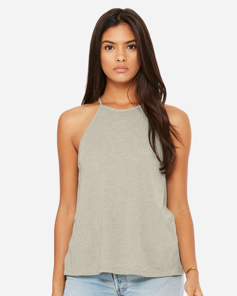 BELLA + CANVAS 8809 — Women's Flowy High-Neck Tank — Heather Stone