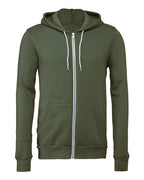 BELLA + CANVAS 3739 - Unisex Sponge Fleece Full-Zip Hoodie Sweatshirt - Military Green