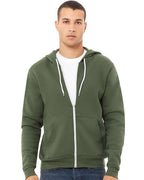 BELLA + CANVAS 3739 - Unisex Sponge Fleece Full-Zip Hoodie Sweatshirt - Military Green