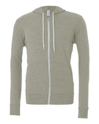 BELLA + CANVAS 3739 - Unisex Sponge Fleece Full-Zip Hoodie Sweatshirt - Heather Stone