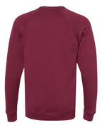 BELLA + CANVAS 3901 - Unisex Sponge Fleece Raglan Crewneck Sweatshirt - Maroon