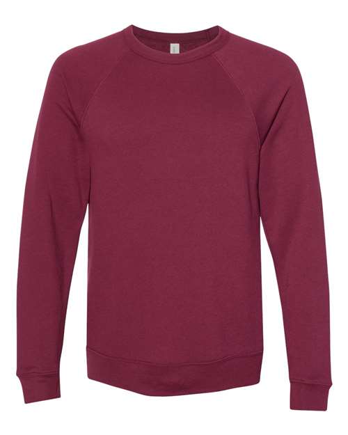 BELLA + CANVAS 3901 - Unisex Sponge Fleece Raglan Crewneck Sweatshirt - Maroon