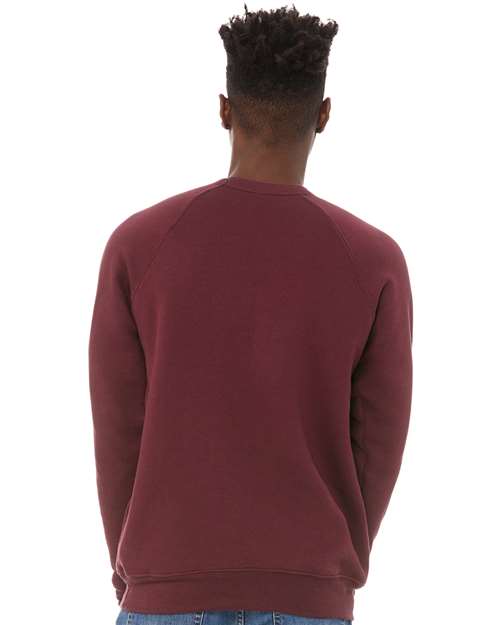 BELLA + CANVAS 3901 - Unisex Sponge Fleece Raglan Crewneck Sweatshirt - Maroon