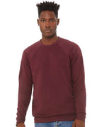 BELLA + CANVAS 3901 - Unisex Sponge Fleece Raglan Crewneck Sweatshirt - Maroon