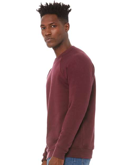 BELLA + CANVAS 3901 - Unisex Sponge Fleece Raglan Crewneck Sweatshirt - Maroon