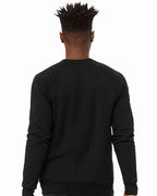 BELLA + CANVAS 3901 - Unisex Sponge Fleece Raglan Crewneck Sweatshirt - Black Heather