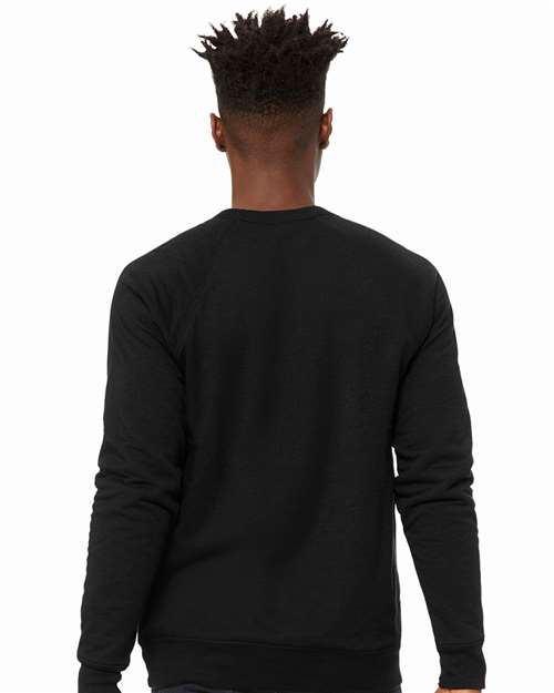 BELLA + CANVAS 3901 - Unisex Sponge Fleece Raglan Crewneck Sweatshirt - Black Heather