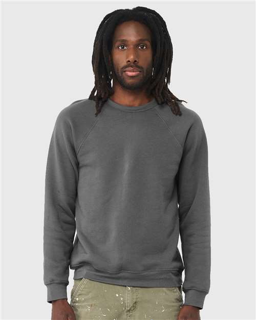 BELLA + CANVAS 3901 - Unisex Sponge Fleece Raglan Crewneck Sweatshirt - Asphalt