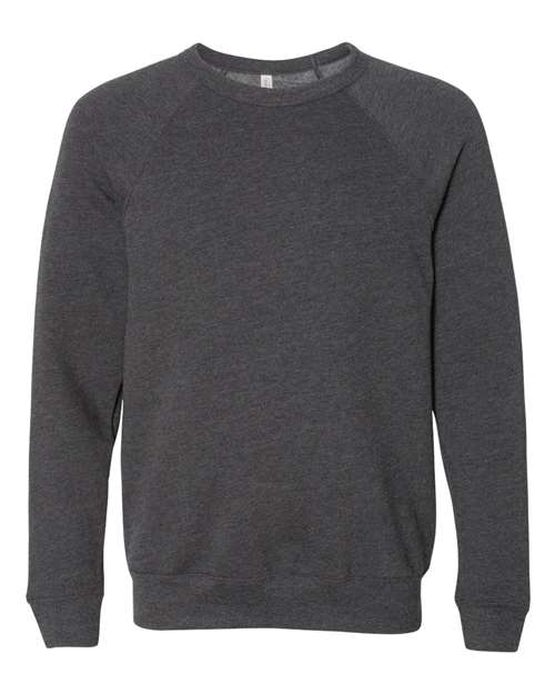 BELLA + CANVAS 3901 - Unisex Sponge Fleece Raglan Crewneck Sweatshirt - Dark Grey Heather