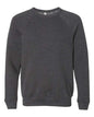 BELLA + CANVAS 3901 - Unisex Sponge Fleece Raglan Crewneck Sweatshirt - Dark Grey Heather