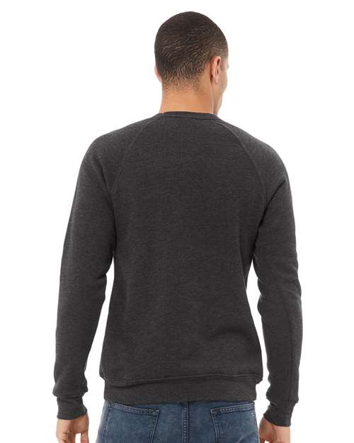 BELLA + CANVAS 3901 - Unisex Sponge Fleece Raglan Crewneck Sweatshirt - Dark Grey Heather