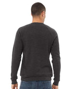 BELLA + CANVAS 3901 - Unisex Sponge Fleece Raglan Crewneck Sweatshirt - Dark Grey Heather