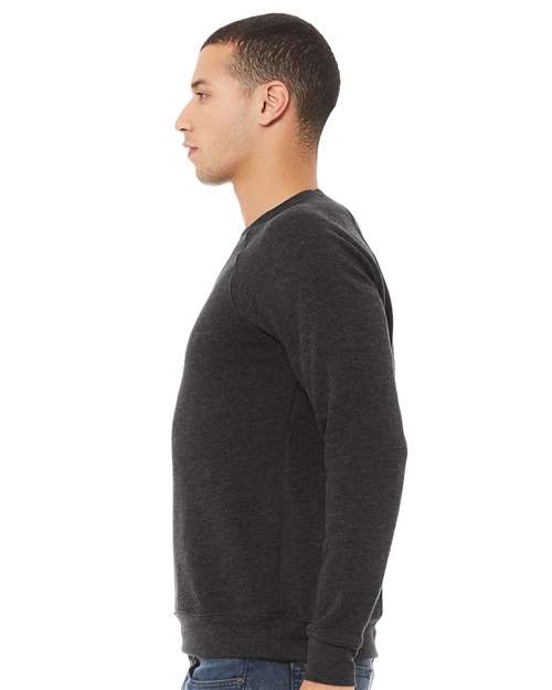 BELLA + CANVAS 3901 - Unisex Sponge Fleece Raglan Crewneck Sweatshirt - Dark Grey Heather