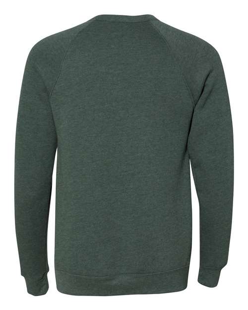 BELLA + CANVAS 3901 - Unisex Sponge Fleece Raglan Crewneck Sweatshirt - Heather Forest