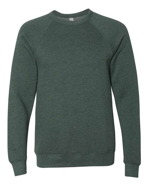 BELLA + CANVAS 3901 - Unisex Sponge Fleece Raglan Crewneck Sweatshirt - Heather Forest