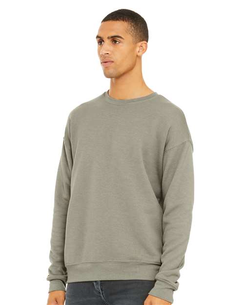 BELLA + CANVAS 3945 - Unisex Sponge Fleece Drop Shoulder Crewneck Sweatshirt - Heather Stone