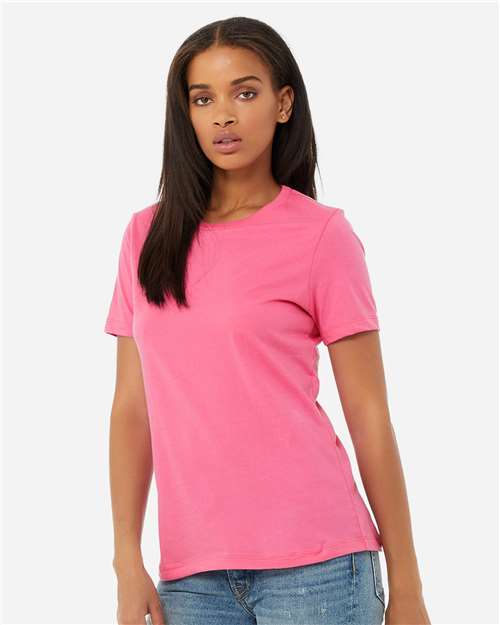 BELLA + CANVAS 6400 - Womens Relaxed Jersey Tee - Charity Pink