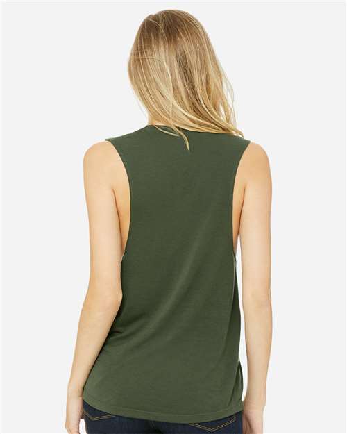 BELLA + CANVAS 8803 - Women's Flowy Scoop Muscle Tank - Military Green