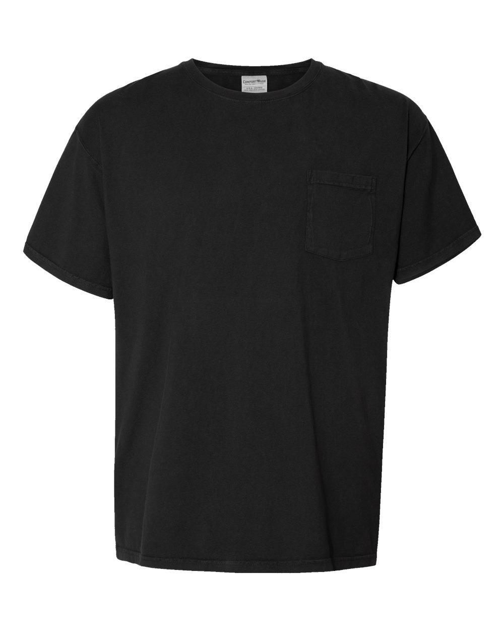 ComfortWash by Hanes GDH150 - Unisex Garment-Dyed Pocket T-Shirt — Black (flat)
