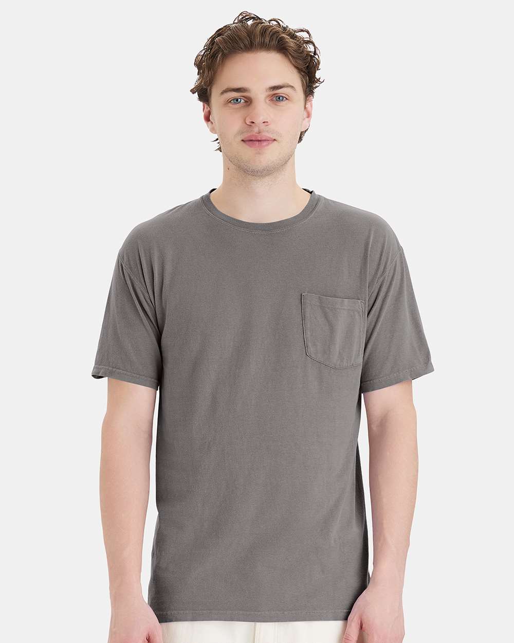 ComfortWash by Hanes GDH150 - Unisex Garment-Dyed Pocket T-Shirt — Concrete Grey