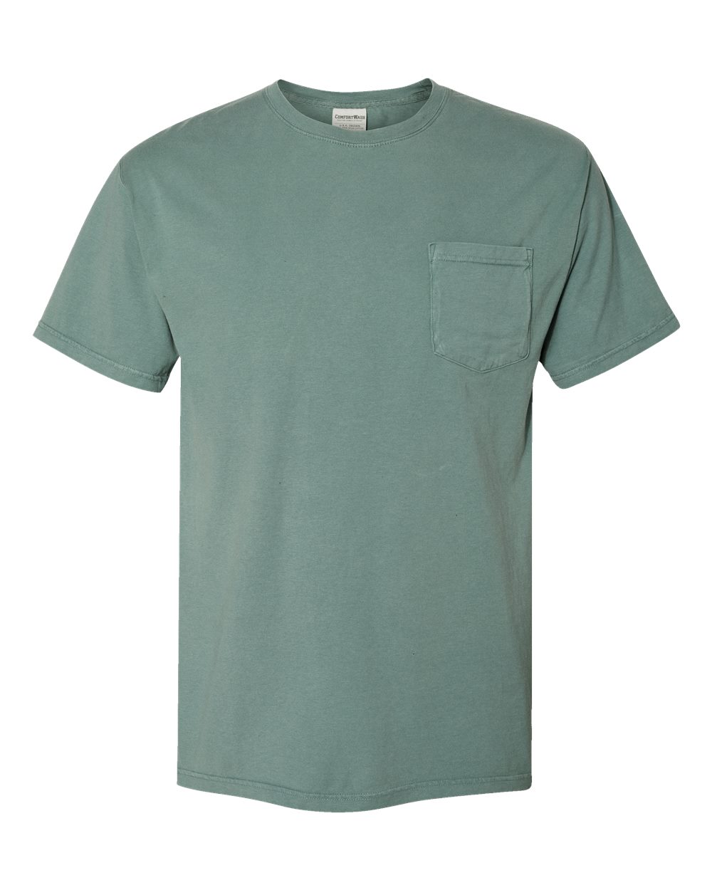 ComfortWash by Hanes GDH150 - Unisex Garment-Dyed Pocket T-Shirt — Cypress Green (flat)